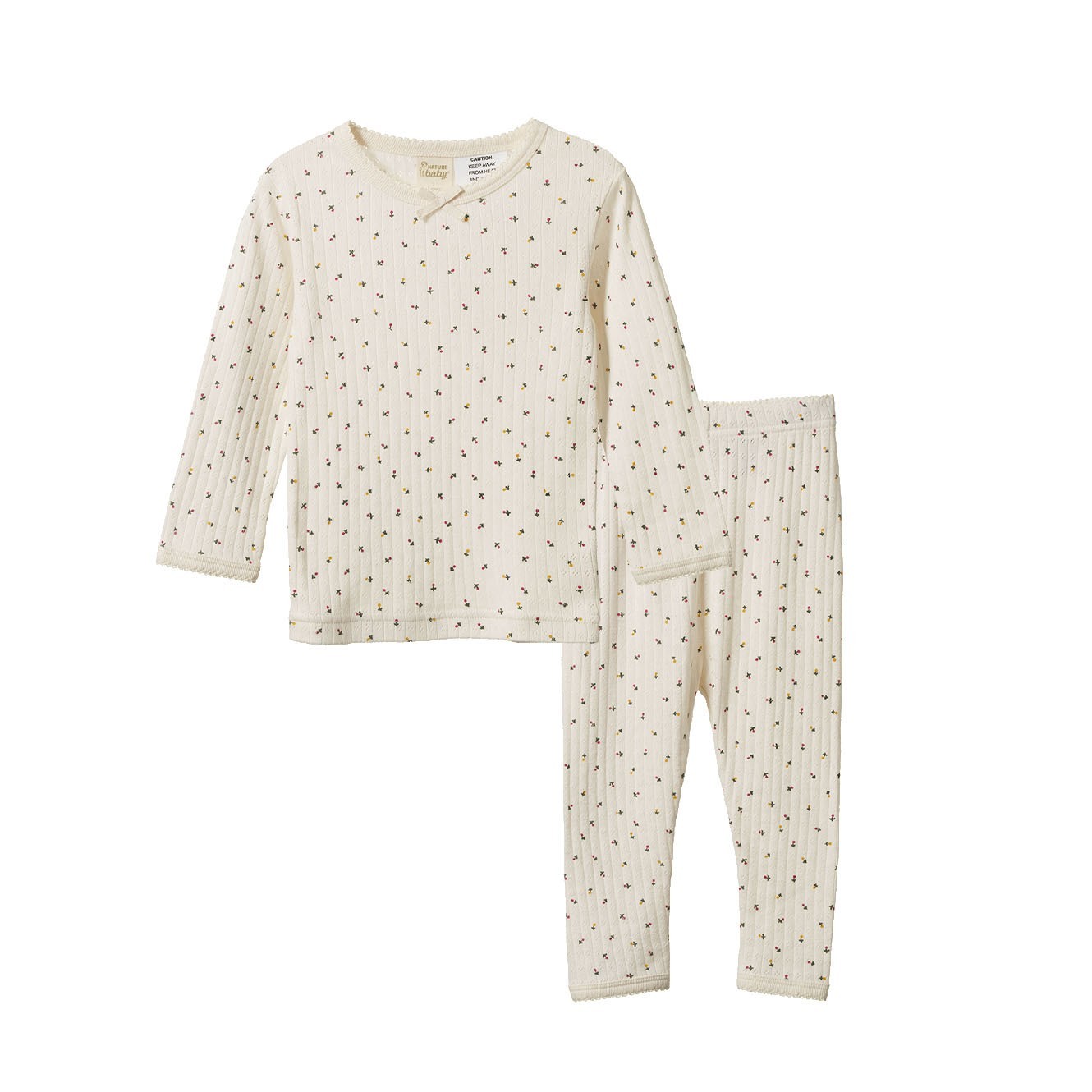 Nature Baby Pointelle Long Sleeve Pyjama 2 Piece Set 3-4Y